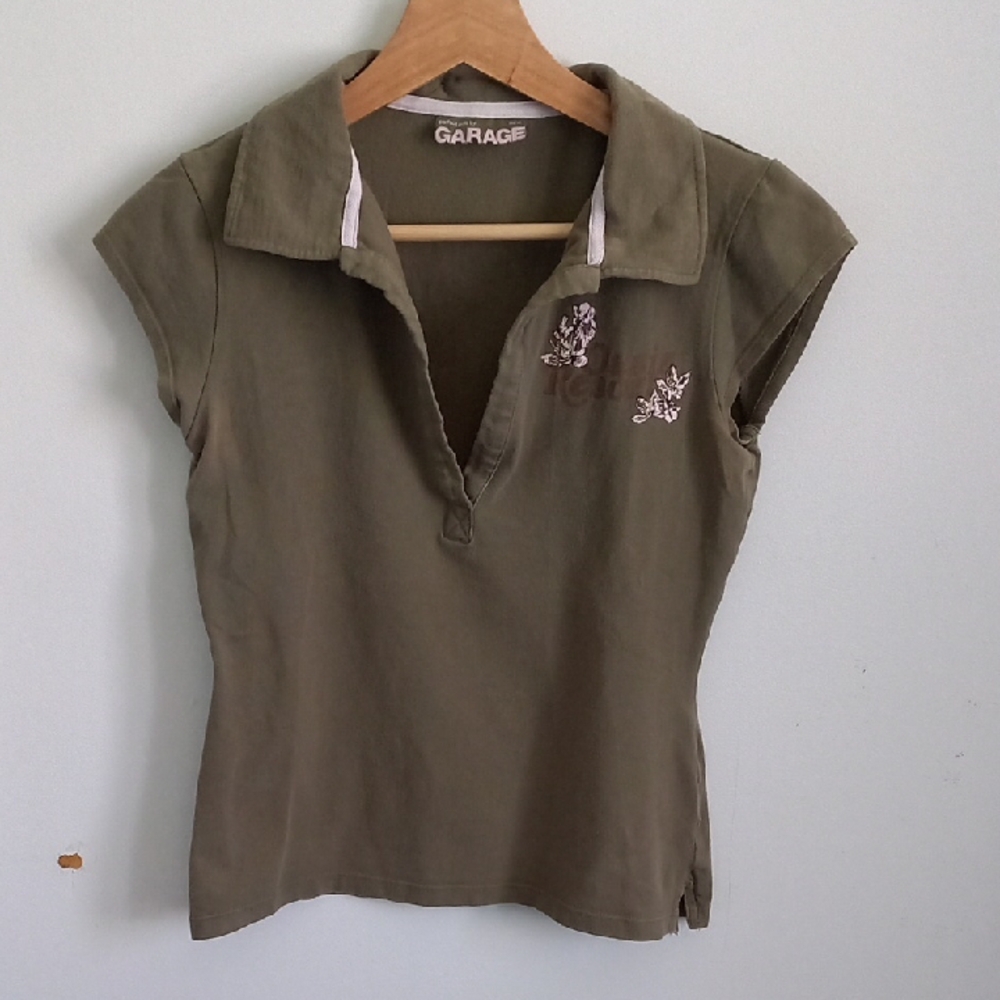 Garage Green Fitted Polo Shirt Short Sleeve